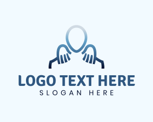 Health - Person Massage Minimal logo design