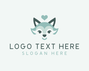 Heart Fox Pet Shop logo design