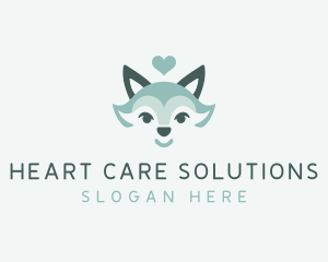 Heart Fox Pet Shop logo design