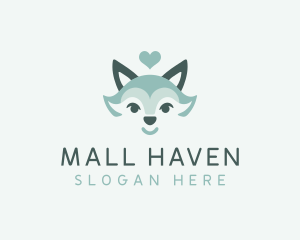 Heart Fox Pet Shop logo design