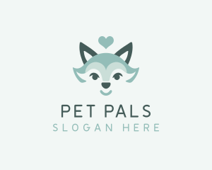 Heart Fox Pet Shop logo design