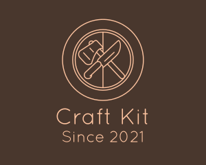 Kit - Axe & Knife Camping Badge logo design