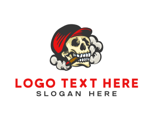 Skeleton - Skull Tobacco Smoker logo design