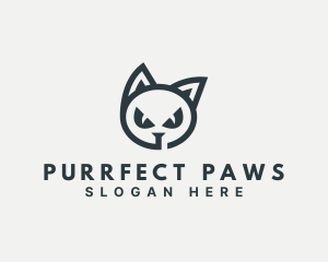 Halloween Kitten Pet logo design