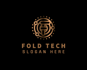 Cryptocurrency Tech Letter F logo design