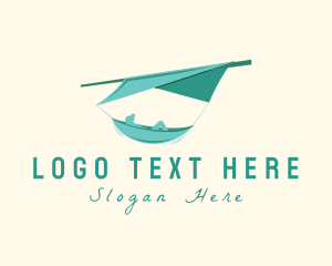 Hat - Teal Camping Hammock logo design