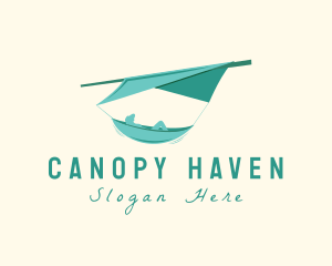 Canopy - Teal Camping Hammock logo design