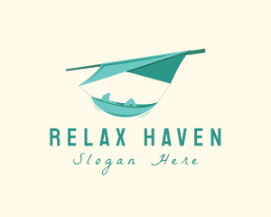 Hammock - Teal Camping Hammock logo design