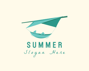 Teal Camping Hammock logo design