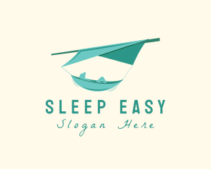 Teal Camping Hammock logo design