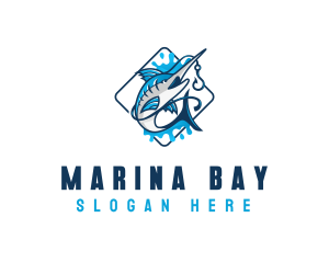 Swordfish Fish Fisheries logo design