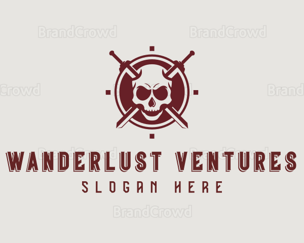 Skull Combat Sword Logo