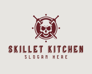 Skull Combat Sword Logo