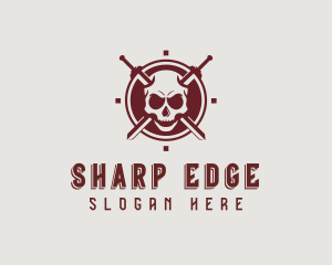 Dagger - Skull Combat Sword logo design