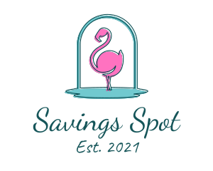 Flamingo Bird Lagoon logo design