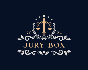 Jury - Legal Sword Justice Scale logo design