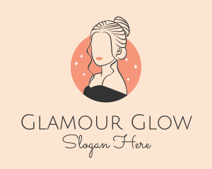 Glamour - Female Hair Beauty logo design