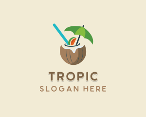 Tropical Coconut Drink logo design