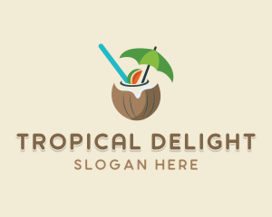 Tropical Coconut Drink logo design