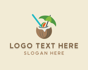 Straw - Tropical Coconut Drink logo design