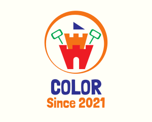 Colorful Sand Castle  logo design