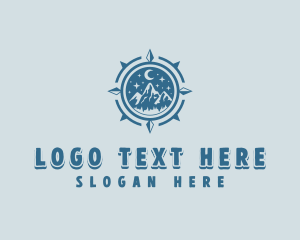 Hiking - Mountain Hiking Compass logo design