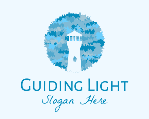 Lighthouse - Blue Watercolor Lighthouse logo design