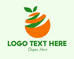 Organic Fruit - Fresh Orange Fruit Peel logo design