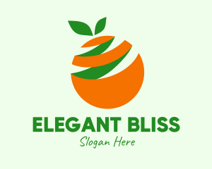 Organic Fruit - Fresh Orange Fruit Peel logo design