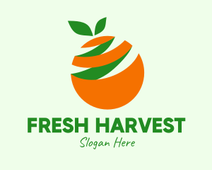 Fresh Orange Fruit Peel logo design