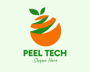 Peel - Fresh Orange Fruit Peel logo design