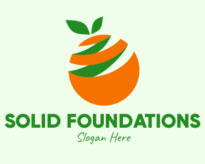 Fruit Juice - Fresh Orange Fruit Peel logo design