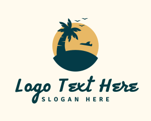 Palm Tree - Tropical Beach Adventure logo design