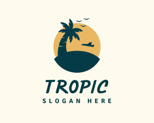 Tropical Beach Adventure logo design