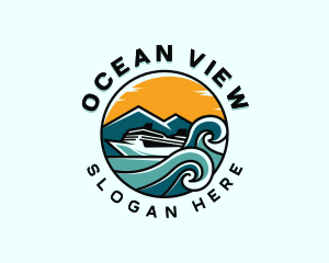 Ocean Cruise Ship logo design