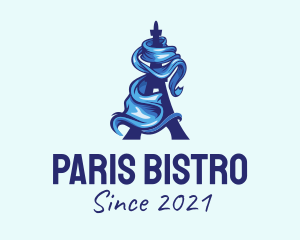 Paris Blue Scarf logo design