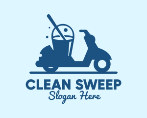 Custodian - Mobile Cleaning Scooter Wash logo design