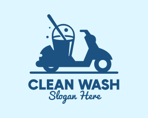 Mobile Cleaning Scooter Wash logo design