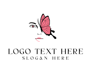 Hairdresser - Butterfly Woman Cosmetics logo design