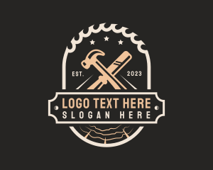 Wood Work - Wood Carpentry Tools logo design