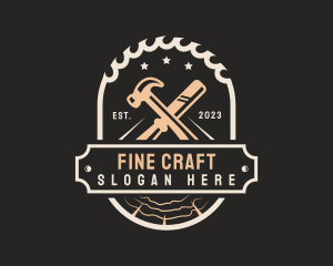 Wood Carpentry Tools  logo design