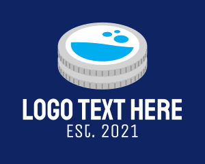 Laundry - Laundry Cleaning Coin logo design