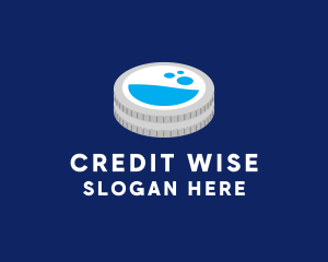 Credit - Laundry Cleaning Coin logo design