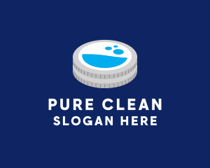 Laundry Cleaning Coin  logo design