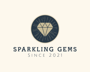 Hipster Diamond Gem logo design