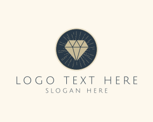 Badge - Hipster Diamond Gem logo design