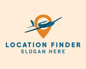 Geolocation - Aircraft Location Pin logo design
