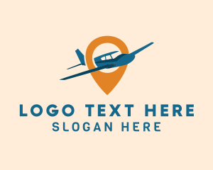 Airplane - Aircraft Location Pin logo design