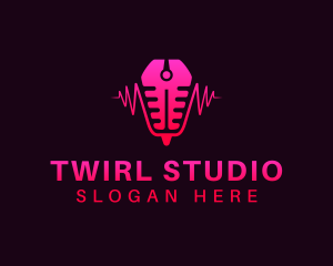 Podcast Mic Studio logo design