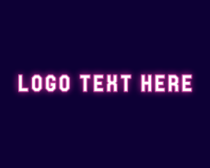 Neon Sign - Neon Glow Wordmark logo design